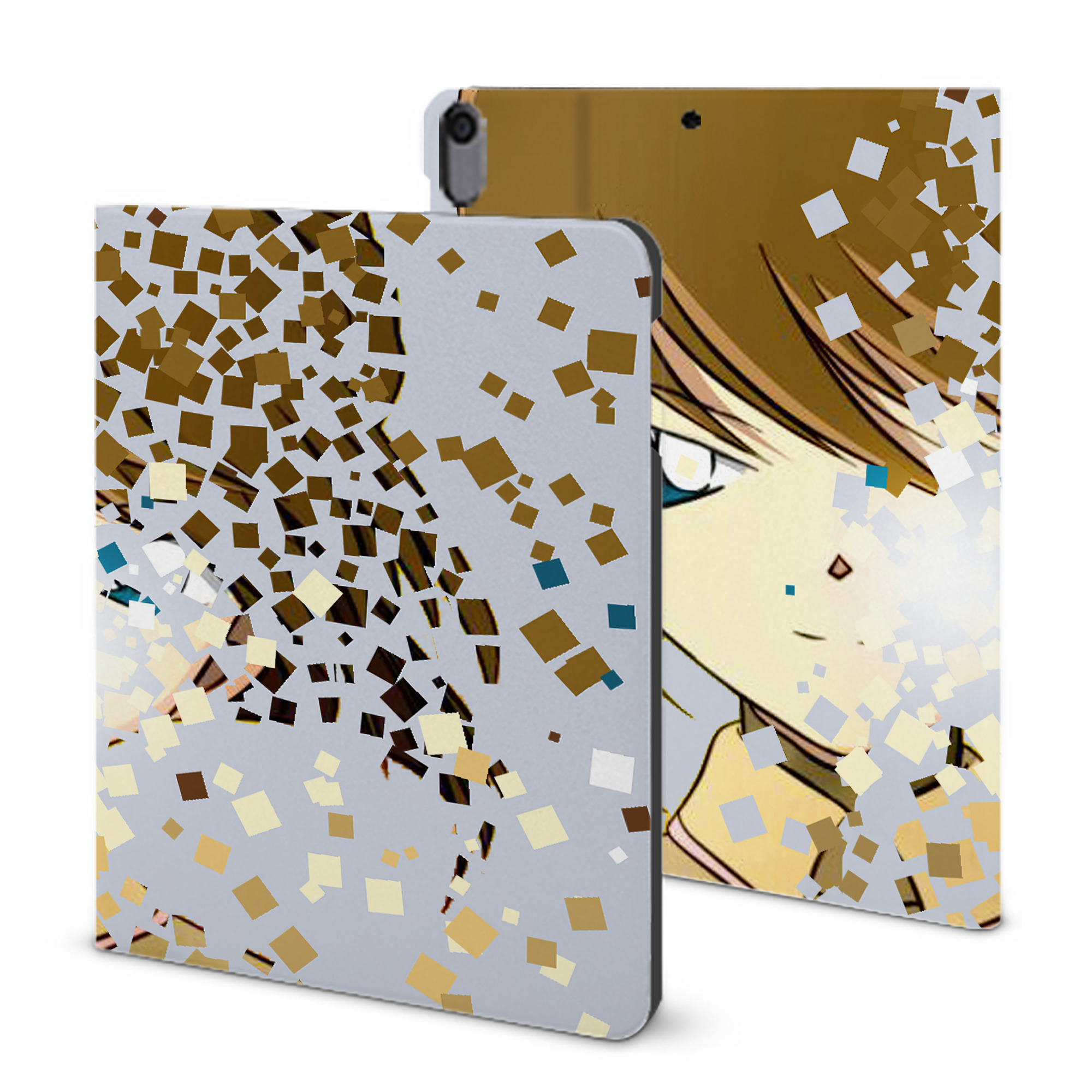 （画像用） 名探偵コナン Detective Conan IPad ケース ブック型 PUレザー TPU 耐衝撃 軽量 薄型 ペン収納なし 全面保護 IPad 各モデル対応